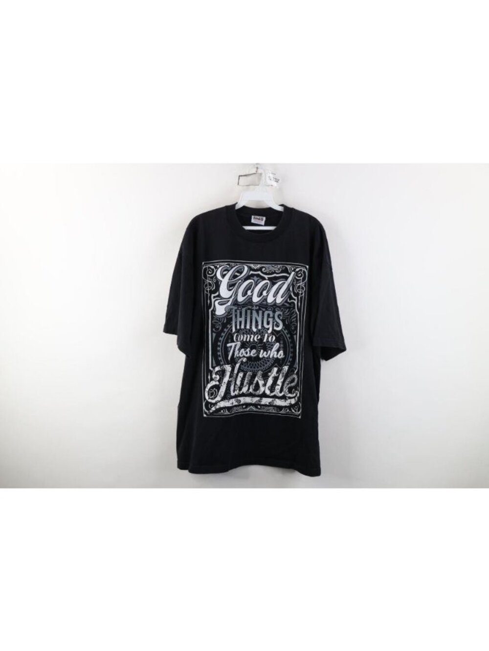 Vtg Y2K Streetwear Mens 2XL Faded Good Things Come To Those Who Hustle T-Shirt